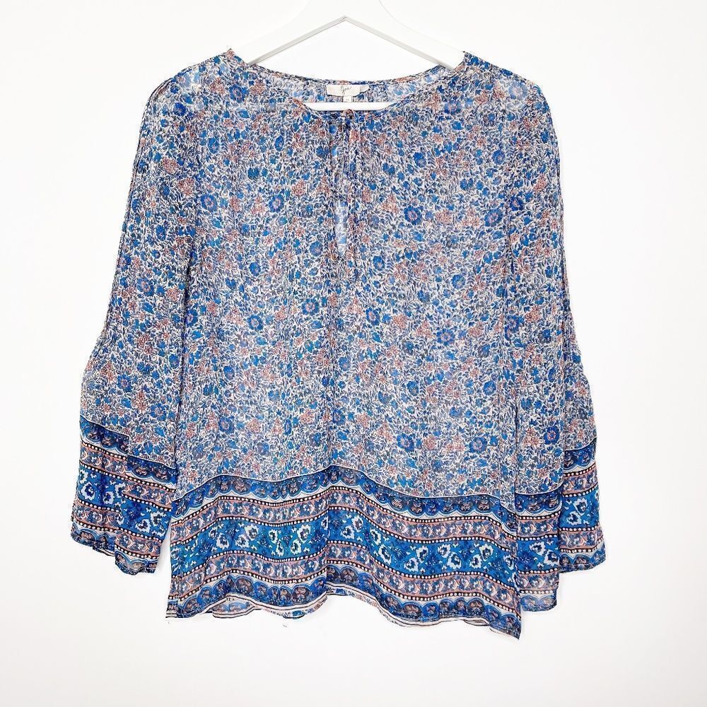 JOIE Floral Silk Blouse 